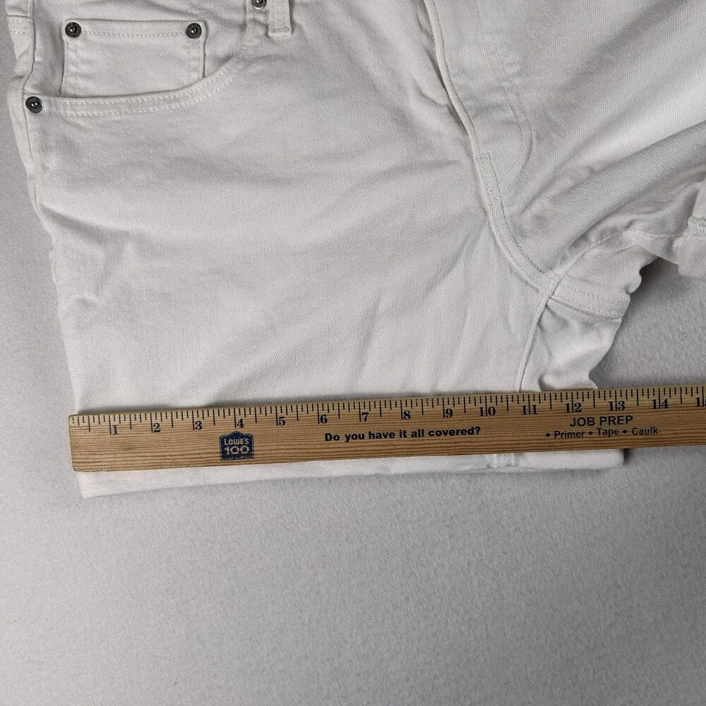 Levi's Bermuda Shorts Womens 34 White Denim Stretch Mid Length Casual Summer